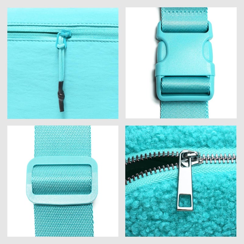 Gitus Fleece Belt Bag Sherpa Fanny Pack Crossbody Bags for Women Fashion Waist Packs with Adjustable Strap for Gym Travel Hiking Running Trending Gifts for Teen Girls Women Men (Lake Blue) - Image 4